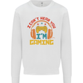 I Can't Hear You I'm Gaming Funny Gaming Mens Sweatshirt Jumper White