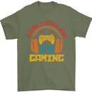 I Can't Hear You I'm Gaming Funny Gaming Mens T-Shirt Cotton Gildan Military Green