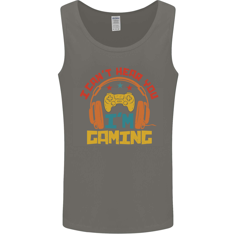 I Can't Hear You I'm Gaming Funny Gaming Mens Vest Tank Top Charcoal