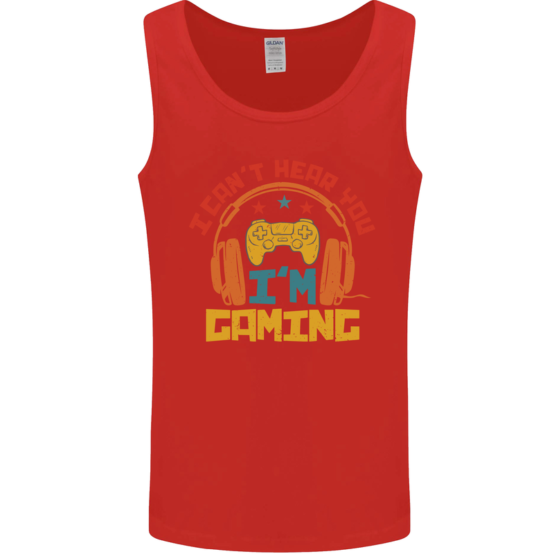 I Can't Hear You I'm Gaming Funny Gaming Mens Vest Tank Top Red