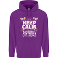 I Can't Keep Calm It's My Birthday Mens 80% Cotton Hoodie Purple