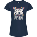 I Can't Keep Calm It's My Birthday Womens Petite Cut T-Shirt Navy Blue