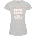 I Can't Keep Calm It's My Birthday Womens Petite Cut T-Shirt Sports Grey