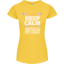 I Can't Keep Calm It's My Birthday Womens Petite Cut T-Shirt Yellow