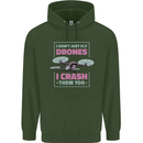 I Crash Them Too Funny Drone Pilot Childrens Kids Hoodie Forest Green