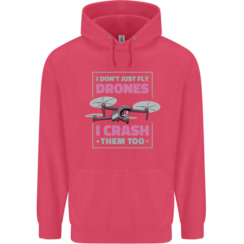 I Crash Them Too Funny Drone Pilot Childrens Kids Hoodie Heliconia