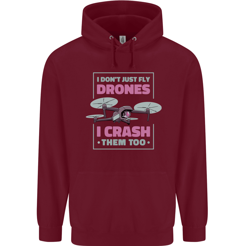 I Crash Them Too Funny Drone Pilot Childrens Kids Hoodie Maroon