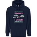 I Crash Them Too Funny Drone Pilot Childrens Kids Hoodie Navy Blue