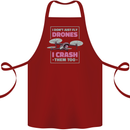 I Crash Them Too Funny Drone Pilot Cotton Apron 100% Organic Maroon