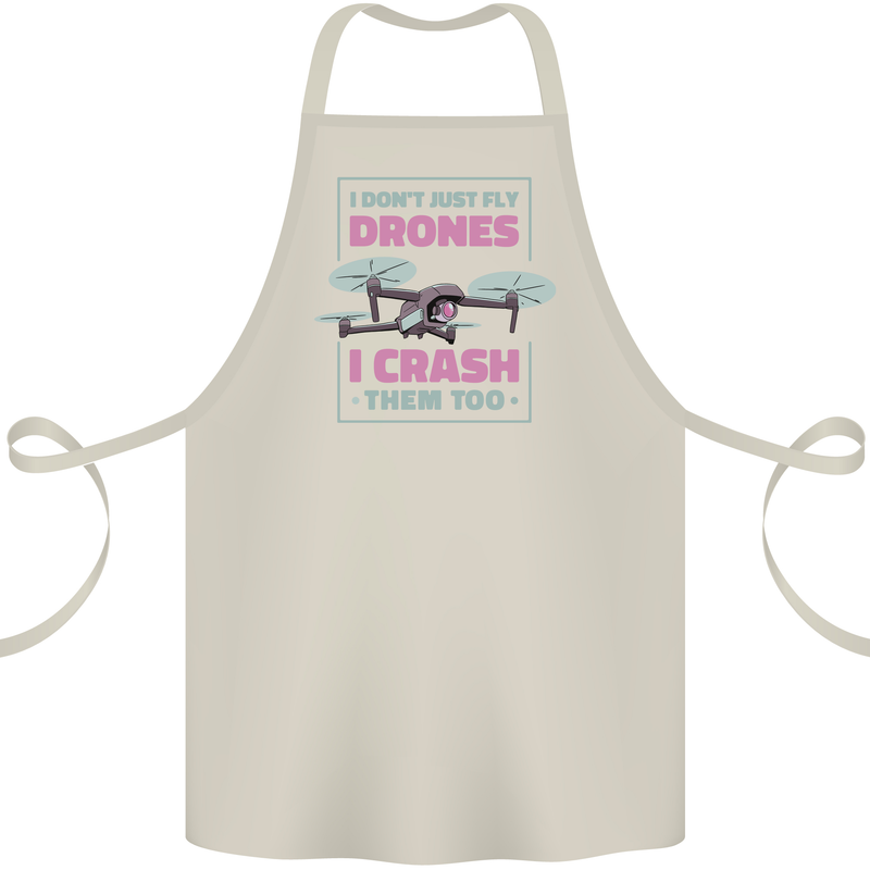 I Crash Them Too Funny Drone Pilot Cotton Apron 100% Organic Natural