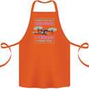 I Crash Them Too Funny Drone Pilot Cotton Apron 100% Organic Orange