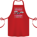 I Crash Them Too Funny Drone Pilot Cotton Apron 100% Organic Red