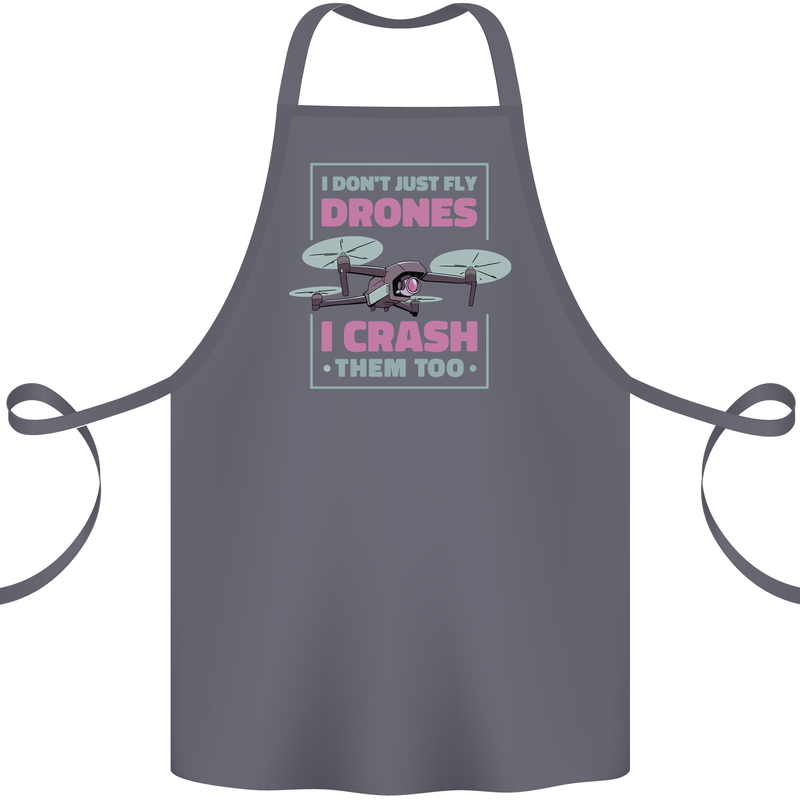 I Crash Them Too Funny Drone Pilot Cotton Apron 100% Organic Steel