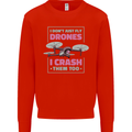 I Crash Them Too Funny Drone Pilot Kids Sweatshirt Jumper Bright Red