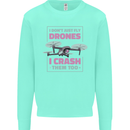 I Crash Them Too Funny Drone Pilot Kids Sweatshirt Jumper Peppermint