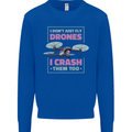 I Crash Them Too Funny Drone Pilot Kids Sweatshirt Jumper Royal Blue