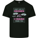 I Crash Them Too Funny Drone Pilot Kids T-Shirt Childrens Black