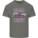 I Crash Them Too Funny Drone Pilot Kids T-Shirt Childrens Charcoal