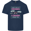 I Crash Them Too Funny Drone Pilot Kids T-Shirt Childrens Navy Blue