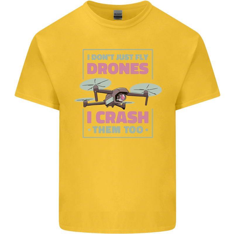 I Crash Them Too Funny Drone Pilot Kids T-Shirt Childrens Yellow