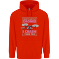 I Crash Them Too Funny Drone Pilot Mens 80% Cotton Hoodie Bright Red