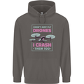 I Crash Them Too Funny Drone Pilot Mens 80% Cotton Hoodie Charcoal