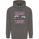 I Crash Them Too Funny Drone Pilot Mens 80% Cotton Hoodie Charcoal