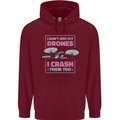 I Crash Them Too Funny Drone Pilot Mens 80% Cotton Hoodie Maroon
