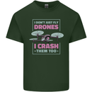 I Crash Them Too Funny Drone Pilot Mens Cotton T-Shirt Tee Top Forest Green