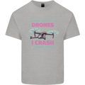 I Crash Them Too Funny Drone Pilot Mens Cotton T-Shirt Tee Top Sports Grey