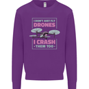 I Crash Them Too Funny Drone Pilot Mens Sweatshirt Jumper Purple