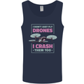 I Crash Them Too Funny Drone Pilot Mens Vest Tank Top Navy Blue