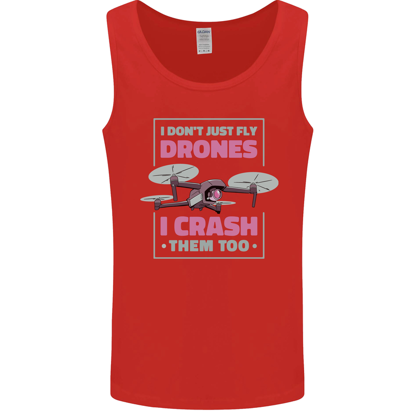 I Crash Them Too Funny Drone Pilot Mens Vest Tank Top Red