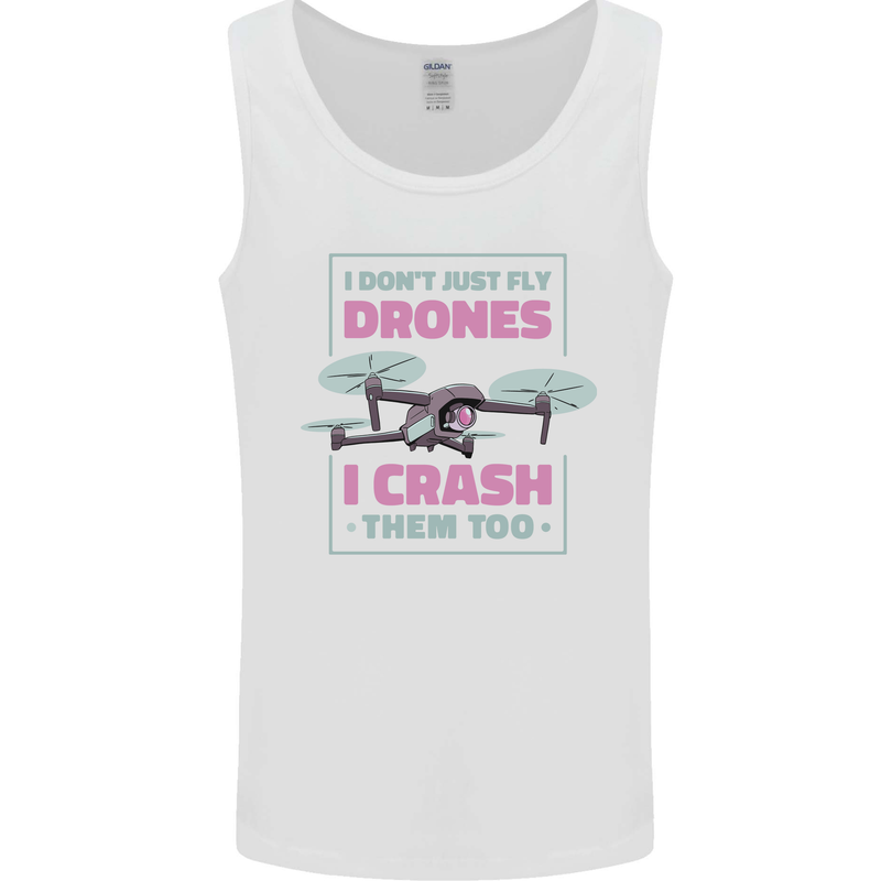 I Crash Them Too Funny Drone Pilot Mens Vest Tank Top White