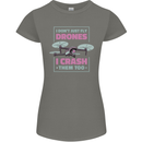 I Crash Them Too Funny Drone Pilot Womens Petite Cut T-Shirt Charcoal