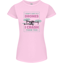 I Crash Them Too Funny Drone Pilot Womens Petite Cut T-Shirt Light Pink