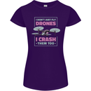 I Crash Them Too Funny Drone Pilot Womens Petite Cut T-Shirt Purple