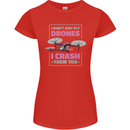 I Crash Them Too Funny Drone Pilot Womens Petite Cut T-Shirt Red