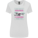 I Crash Them Too Funny Drone Pilot Womens Wider Cut T-Shirt White