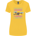 I Crash Them Too Funny Drone Pilot Womens Wider Cut T-Shirt Yellow
