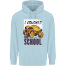 I Crushed 100 Days of School Monster Truck Childrens Kids Hoodie Light Blue