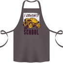 I Crushed 100 Days of School Monster Truck Cotton Apron 100% Organic Dark Grey