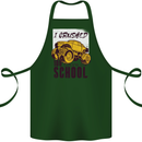 I Crushed 100 Days of School Monster Truck Cotton Apron 100% Organic Forest Green