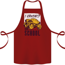 I Crushed 100 Days of School Monster Truck Cotton Apron 100% Organic Maroon