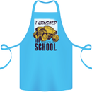 I Crushed 100 Days of School Monster Truck Cotton Apron 100% Organic Turquoise