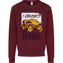 I Crushed 100 Days of School Monster Truck Kids Sweatshirt Jumper Maroon