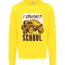 I Crushed 100 Days of School Monster Truck Kids Sweatshirt Jumper Yellow