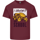 I Crushed 100 Days of School Monster Truck Mens Cotton T-Shirt Tee Top Maroon