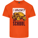 I Crushed 100 Days of School Monster Truck Mens Cotton T-Shirt Tee Top Orange