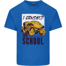 I Crushed 100 Days of School Monster Truck Mens Cotton T-Shirt Tee Top Royal Blue